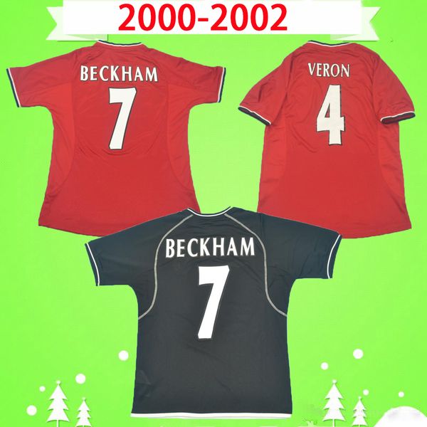 

beckham solskjaer cole giggs scholes retro manchester 2000 2002 football shirts goalkeeper black vintage soccer jerseys man utd, Black;yellow