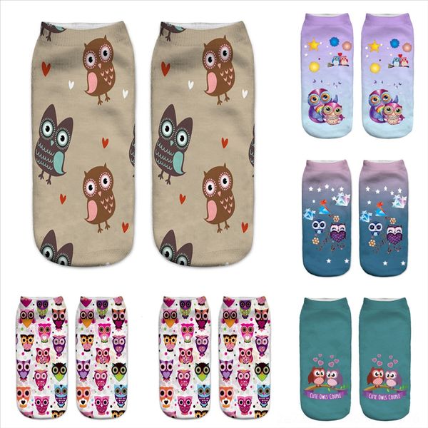 

5k7aq socks spring men animal print's crew sock owl ummer woman cute sports men sweat-absorbent casual deodorant cotton socks, Black
