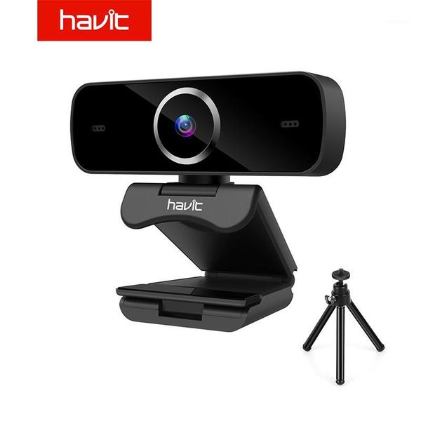 

webcams havit hd autofocus webcam 1080p for widescreen video calling and recording with stereo mic, plug&play tripod usb webcam1