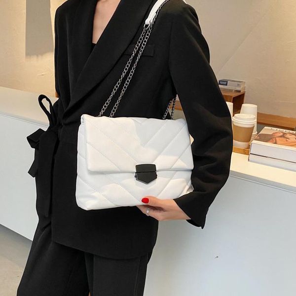 

shoulder bags v-line single layer crossbody bag for women 2021 fashion sac a main female handbags and purses with handle