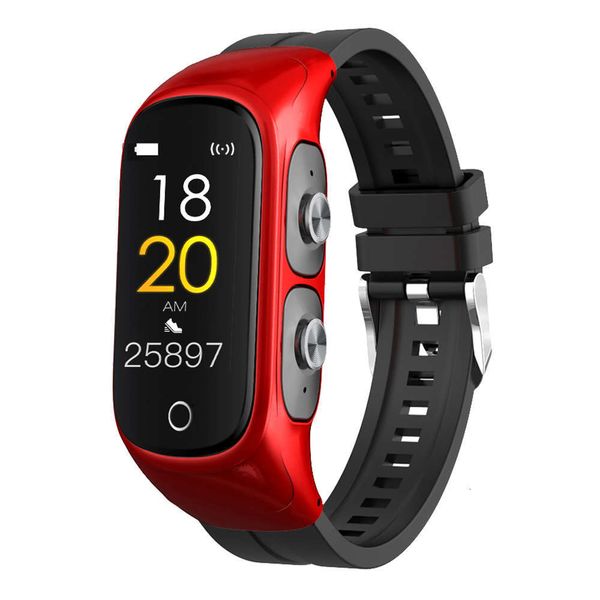 

bluetooth 5.0 wirels tws smart bracelet 2 in 1 sports headset, heart rate and blood prsure control, intelligent training beltjk