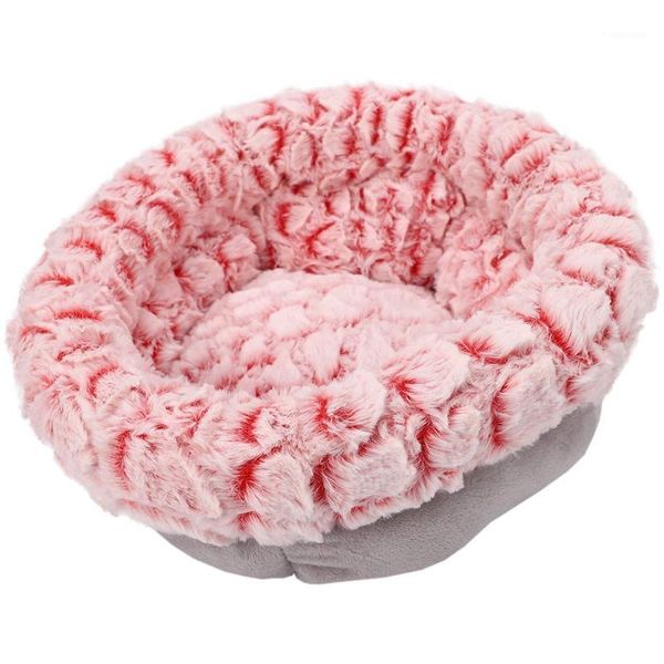 

pet dog bed round nest warm in winter creative cat nest pad plus velvet pet bed1