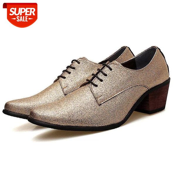 

merkmak men oxford dress shoes lace-up pointed toe high heels gold silver wedding groom shoes bling glitter party fotwear #qx93