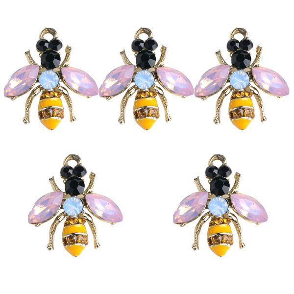 

5 шт fine cute кристалл желтый bee подвески 2.1x2.4cm кулоны эмаль crafts для ювелирных изделий серьга создание diy ожерелье браслет брелок, Black