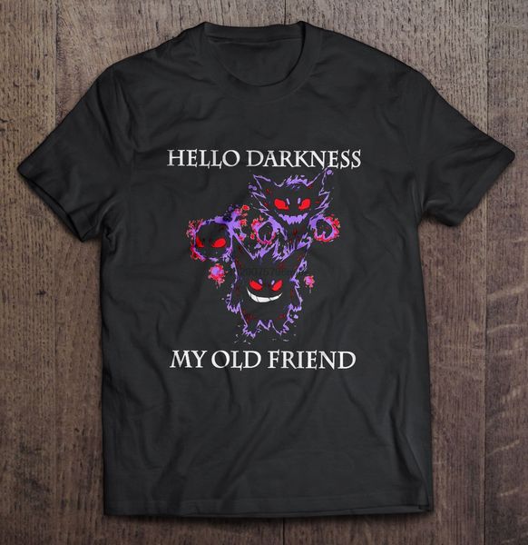 

men t shirt hello darkness my old friend gastly haunter gengar version2 women t-shirt sport hooded sweatshirt hoodie