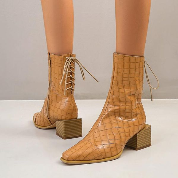 

shoes white ankle boots booties ladies thigh high heels high winter footwear zipper boots-women low med rock shoes, Black