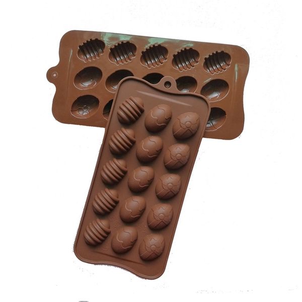 Silikon 15 Loch Eierform Schokoladenform Mini Ostereier DIY Küche Dekorate Werkzeuge handgefertigt Lutscher Toffees Süßigkeiten Form Eiswürfel G11302