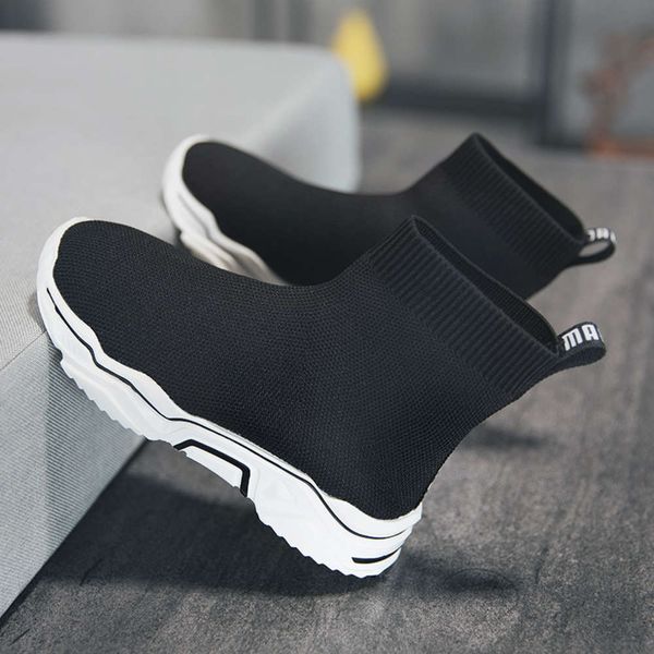 

boys' autumn and winter 2020 new high sports girls' father socks plush children's cotton sho fashionu4iy, Black