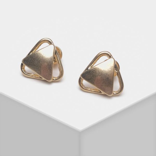 

stud amorita boutique geometric triangular earrings, Golden;silver