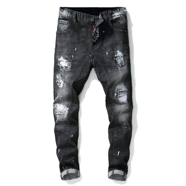 

бренд дизайнер знаменитые мужчины мода разорвал байкер джинсы мужчина проблемные мото джинсовые пробежки промытые плиссированные мотоцикла д, Blue