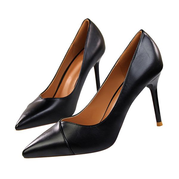 

ladies pointed high heels pumps female high heels fashion simple female high heels 9.5cm casual all-match shoesmultifunction, Black