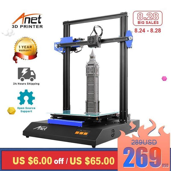 

printers anet et5x large size 3d printer reprap prusa i3 support open source max pring 300*300*400mm with auto bed leveling1