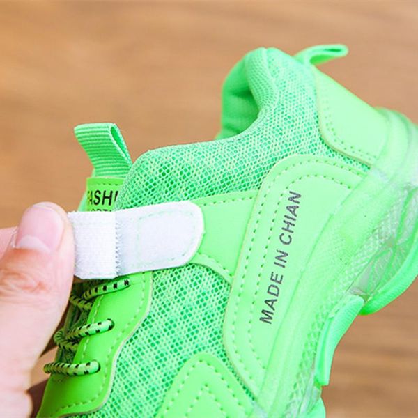 

размер 21 36 детская обувь 2020 обувь новая осень унисекс сетка дышащий дети спорт конфеты цвета мода мальчиков одежда для девочек кроссовки, Black