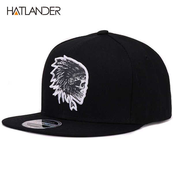

hatlander]embroidery skull baseball caps hats hip hop snapbacks flat brim bones gorra sports snapback caps for men women 201021, Blue;gray
