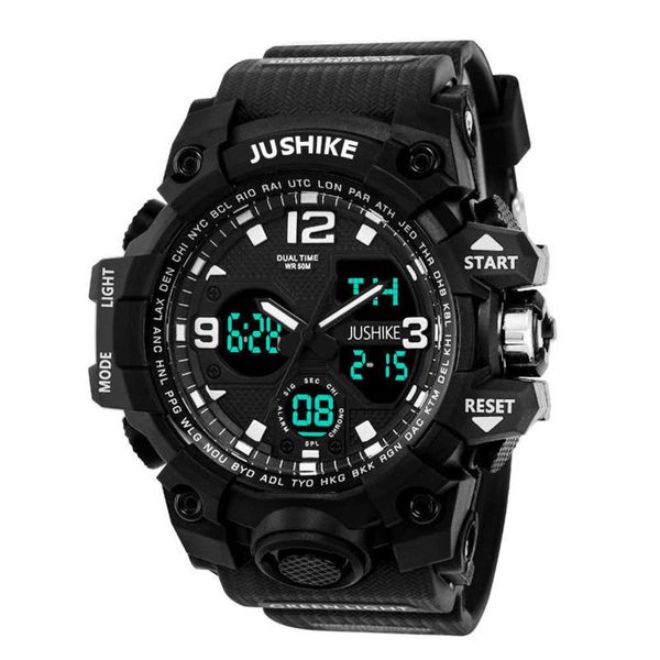 

electronic men's waterproof jushi watch 1155b fashion multifunctional outdoor selling sports table, Slivery;brown