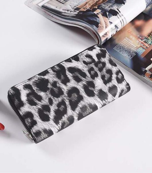 

dhl30pcs women pu leopard printing multifunctional leopard prints long wallets 3colors, Red;black