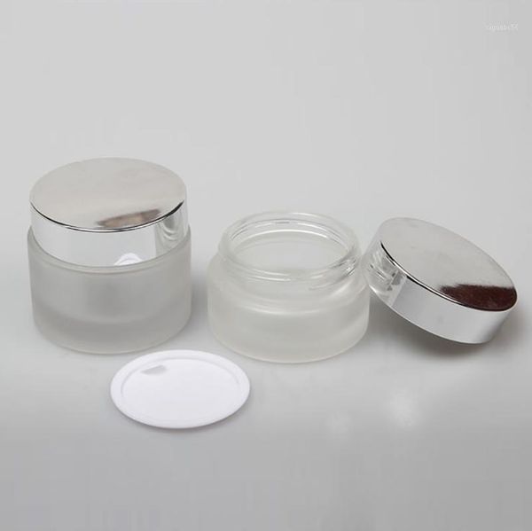 

50g empty frosted clear cream jar,50ml frosted glass jar1