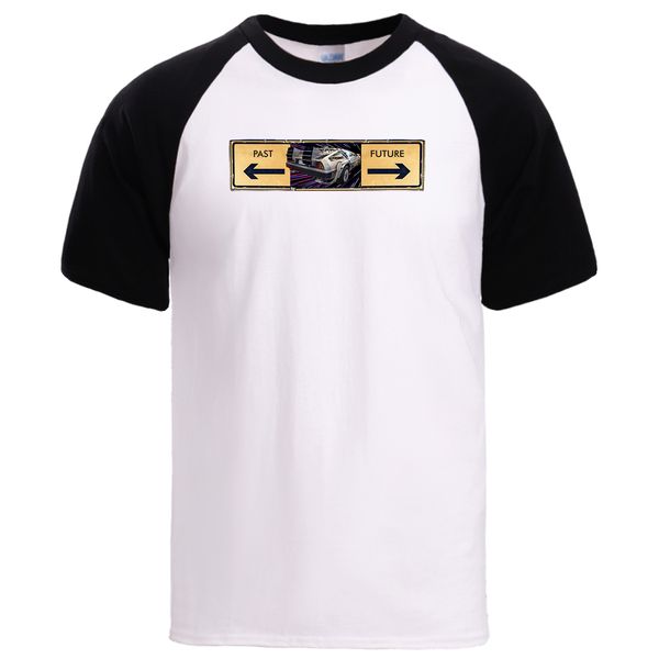 

back to the future summer spring short sleeve crewneck pullover brand raglan tees workout sport hooded sweatshirt hoodie men t shirt