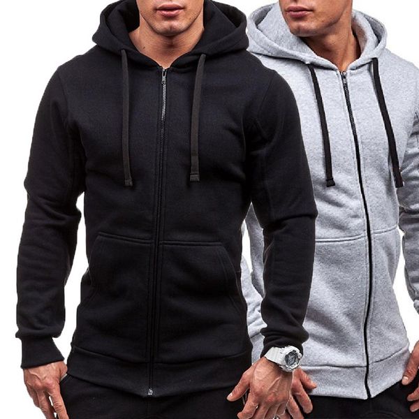

sweatshirt mens hoodies 2020 brand streetwear male long sleeve solid zipper hooded collar men pluse size coat poleron hombre, Black
