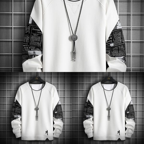 

long sleeve t-shirt autumn new korean version youth trend wide songyuan night sweatert-shirt sweaterstyle lovers sweater men's 2grbl, Black