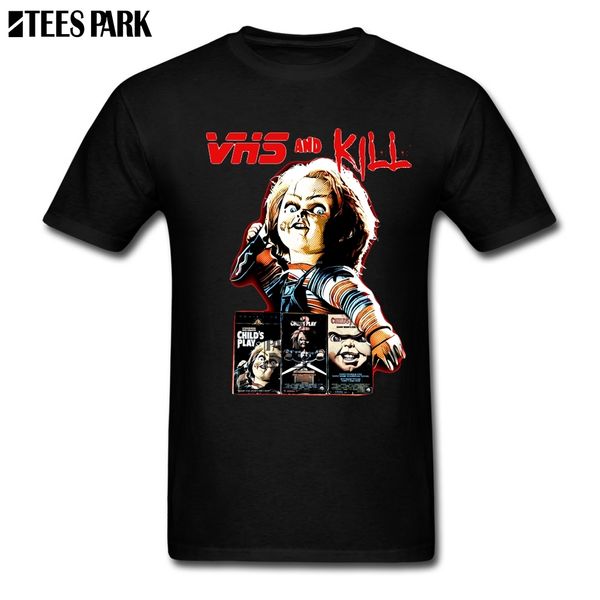 

casual vhs and kill chucky funny tee shirts man short sleeve new color men's youth t shirt for men fashion sport hooded sweatshirt hood