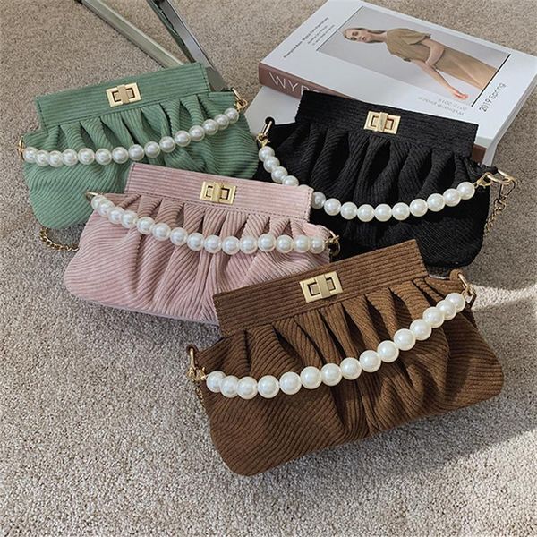 

toyoosky урожай женщины crossbody перемещения мешка сумки 2020 зима trend pearl ручка мини-дизайн вельвет плечо сумки женские