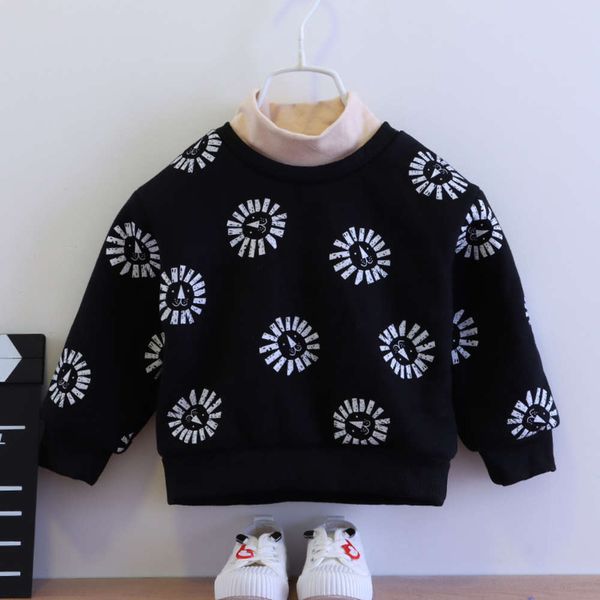 

new boys' 2020 sweater fashion autumn and winter children's korean pullover, Black