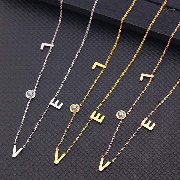 

letter ncaklace women chain necklaces pendants stainless steel love pendant accessories gold necklace wholesale fashion jewelry1, Silver