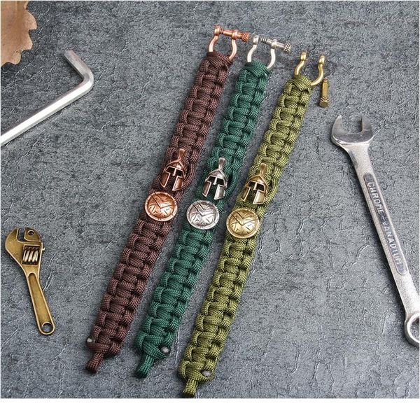 

2019 jewelry men bangles/pulseira/luxury outdoor umbrella rope survival bracelet charm/vintage/bracelets handmade braid brace jllayq