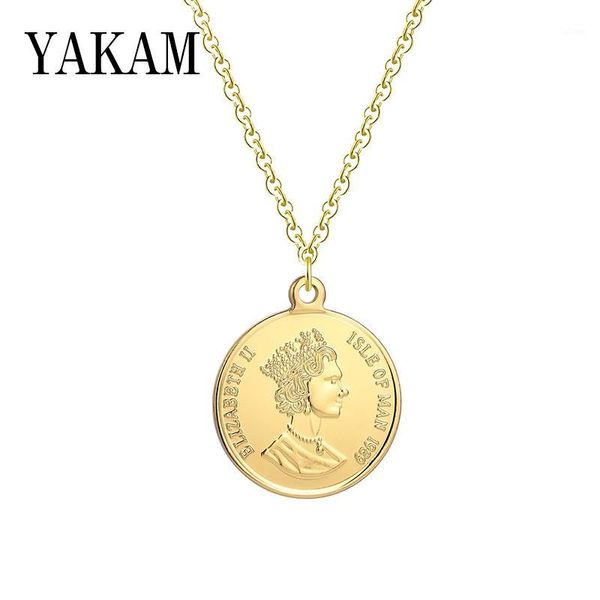 

british coin necklace round pendant gold silver chain england dos elizabath head coins choker for women jewelry making man colar1