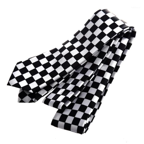 

neck tie set mens black white plaid checkered necktie tie1, Black;blue