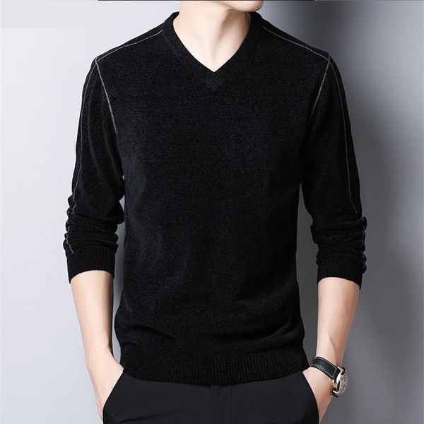 

new autumn winter sweater men v-neck long sleeve sweaters male pp44 201118, White;black