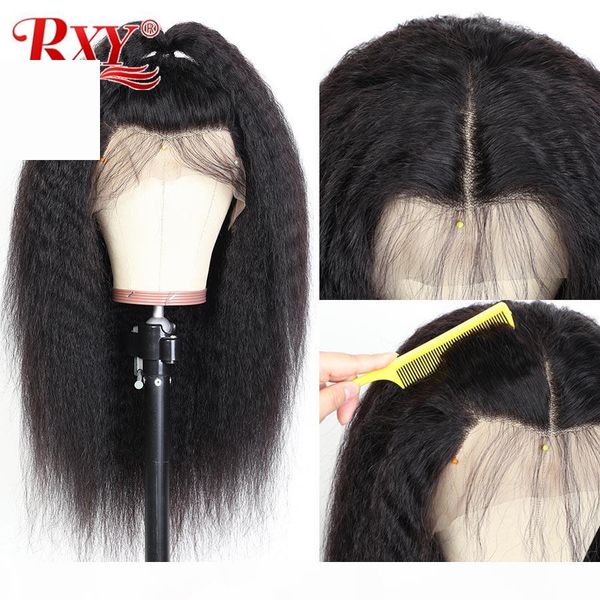 

lace frontal wig kinky straight lace wig peruvian density remy lace front human hair wigs for black women