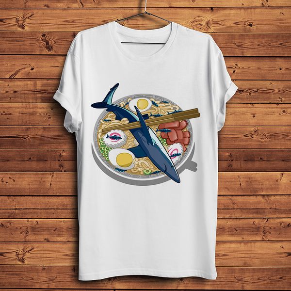 

ramen shark funny japan style anime summer new white casual tshirt ga short sleeve streetwear tee sport hooded sweatshirt hoodie men t shirt