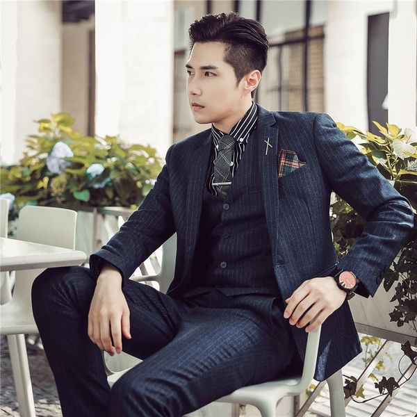 

men's suits & blazers business formal men fashion korean style slim long sleeve office blazer mujer clothing db60xf, White;black