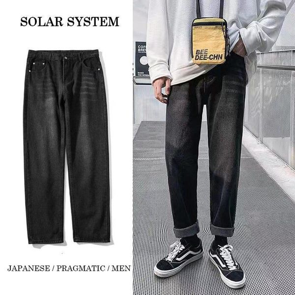 

autumn blue black jeans men's fashion washed casual jean pants men streetwear loose hip hop straight denim trousers mens -3xl1