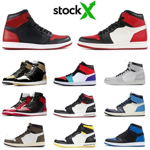 

toe jumpman 1 1s men bred basketball shoes court purple black white shattered backboard 3 bloodline unc patent mens sneakers