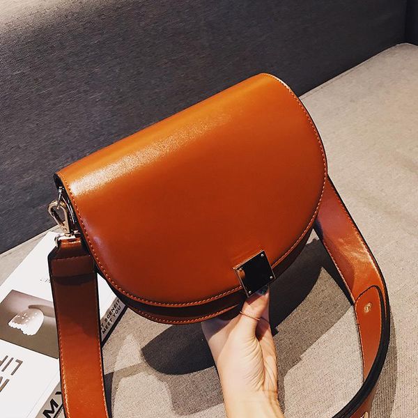 

new vintage saddle bag leather designer ladies handbag fashion simple shoulder messenger bag for women 2020