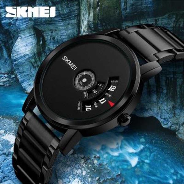 

new 2019 skmei simple style fashion men's quartz watch luxury creative steel waterproof men's watch relogio masculino, Silver