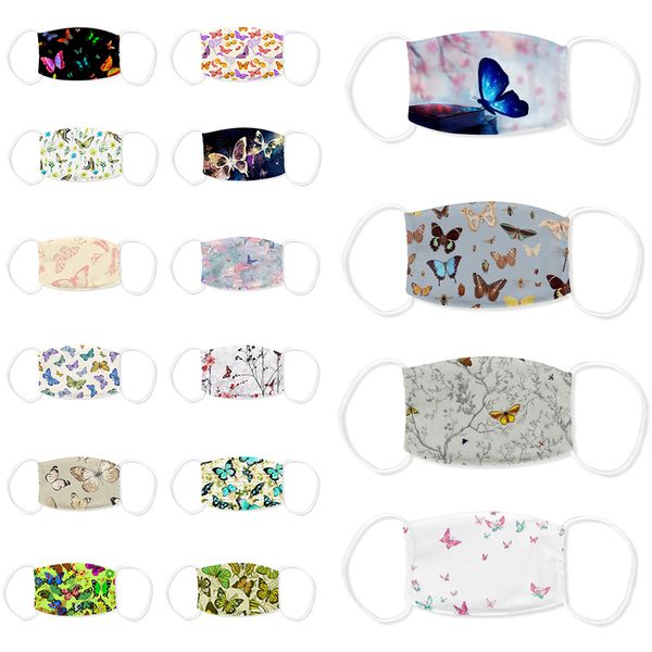

individual butterfly print designer face mask adjustable protective mask dust and haze with pm2.5 filter cross-border breathable face masks