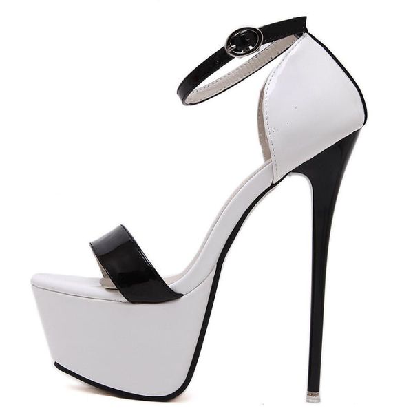 

high heels women's light mature simple color matching super high heel professional platform sandals single shoes, Black