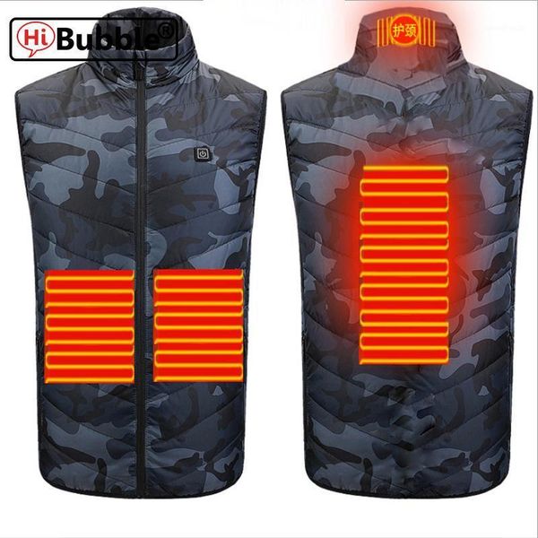 

outdoor t-shirts 2021 men usb women winter heat waistcoat super warm coat camping hiking jacket 4 area heating electric heated vest1, Gray;blue