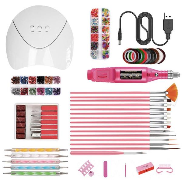 

uv led nail lamp dryer grinder manicure polishing kit nail art decorative dryer machine with electric drill tools