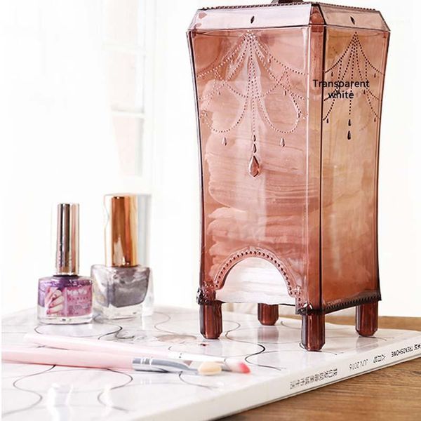 

exquisite cotton dispenser holder storage make up pads cabinets with lid deskcotton pad storage box plastic transparent box1