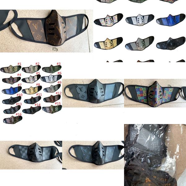 

unsiex leather dustproof breathe mask face masks pu fashion print mouth-muffle 9lghoutlet8udc