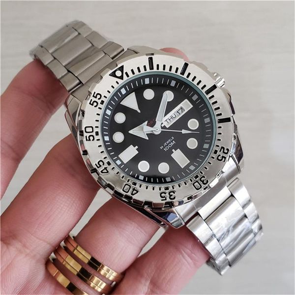 Relógios de pulso top 44mm mostrador luxo de alta qualidade moda casual esporte homem assistir quartzo calendário de aço inoxidável sk relógio de pulso relógio