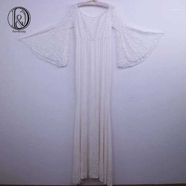 

don&judy lace bell sleeve dresses pregnancy dress pography maternity props fishtail for po1, White