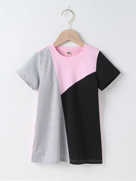 

toddler girls cut and sew tee dress she, Red;yellow