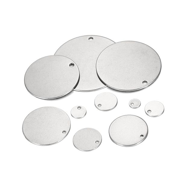 

10-50pcs/lot 6-30mm stainless steel round blanks dog tag pendants stamping charms for diy necklaces jewelry making accessories, Bronze;silver