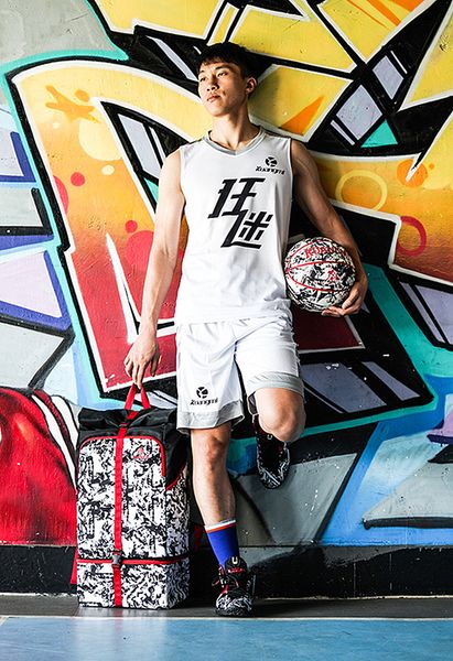 New Kuangmi Graffiti Basquetebol Bag Moda Esportes Mochila Masculino Estudante Treinamento Multifuncional Grande Capacidade